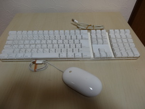 [送料無料 即決] Apple USB Keyboard A1048と Mighty Mouse A1152 のセット USED