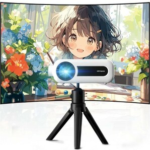 小型 プロジェクター 家庭用 13000L 卓上三脚付 1080P フルHD対応 Bluetooth5.2 ホームシアター 天井投影 軽量 天井吊り可 新品未使用