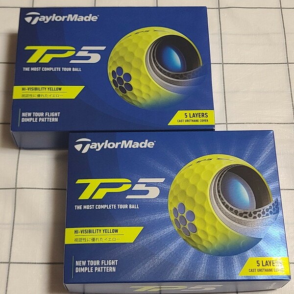 TaylorMade テーラーメイド TP5 イエロー ゴルフボール 2021年モデル 2ダース