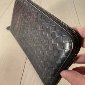 美品！送料込み！BOTTEGA VENETA ボッテガヴェネタ イントレチャート ラウンドファスナー ジッピーウォレット 長財布 本革 レザーの画像3