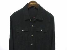 PAPAS LINEN TRUCKER JACKET M size / パパス トラッカージャケット ブラック 麻生地 メンズ_画像2