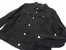 PAPAS LINEN TRUCKER JACKET M size / パパス トラッカージャケット ブラック 麻生地 メンズ_画像5