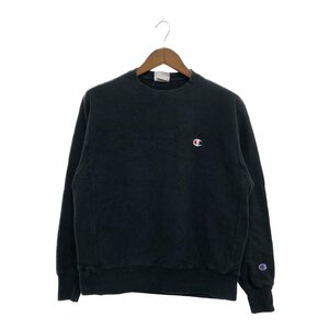 Champion チャンピオン リバースウィーブ スウェット トップス カジュアル ワンポイントロゴ ブラック (メンズ M) 中古 古着 P7790