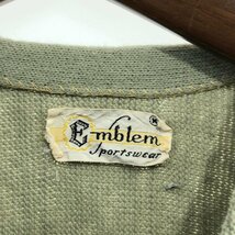 60年代 Emblem Sportswear アクリル カーディガン トップス ヴィンテージ カジュアル ライトグリーン (メンズ M) 中古 古着 P7687_画像7