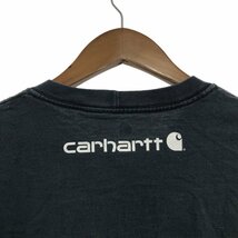 Carhartt カーハート ロゴ 長袖Ｔシャツ トップス カジュアル ワーク 袖プリント ブラック (メンズ XL) 中古 古着 P7060_画像3