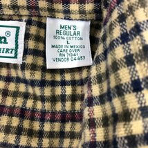 90年代 L.L.Bean エルエルビーン シャモアクロスシャツ トップス アウトドア アメカジ チェック ベージュ (メンズ L) 中古 古着 P7002_画像3