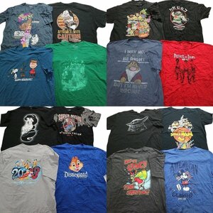 古着卸 まとめ売り キャラクター 半袖Tシャツ 16枚セット (メンズ 2XL /3XL ) スヌーピー ミッキー ディズニー TS10 MR4726 1円スタート