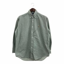 90年代 RALPH LAUREN ラルフローレン BLAKE ボタンダウン 長袖シャツ トップス アメカジ チェック グリーン (メンズ M) 中古 古着 P7554_画像1