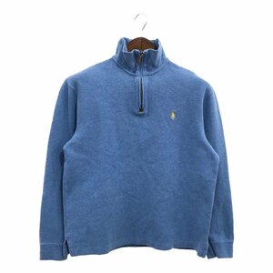 Polo by Ralph Lauren ポロ ラルフローレン ドライバーズニット セーター ワンポイントロゴ ブルー (メンズ M) 中古 古着 P7218