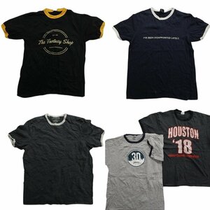 古着卸 まとめ売り 半袖Tシャツ 5枚セット (メンズ L ) リンガーT プリント TS32 MR5180