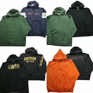 古着卸 まとめ売り チャンピオン スウェット 8枚セット (メンズ 2XL /3XK ) カレッジ風 ロゴ 目つき パーカー SW5-1 MR4270 1円スタート