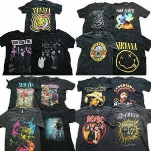 古着卸 まとめ売り 音楽・バンド 半袖Tシャツ 15枚セット (メンズ S /M ) ニルヴァーナ ガンズ サブライム TS19 MR5279