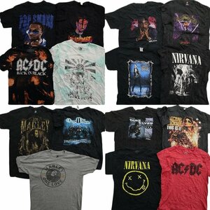 古着卸 まとめ売り 音楽・バンド 半袖Tシャツ 15枚セット (メンズ L ) ニルヴァーナ ACDC TS19 MR5281