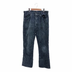 80年代 Levi's リーバイス 517 -1517 コーデュロイパンツ ボトムス アメカジ 白タグ ネイビー (メンズ 34/34) 中古 古着 P7488