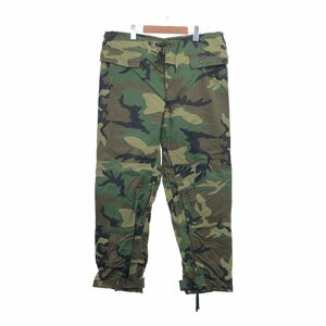 90 period the US armed forces the truth thing U.S.ARMY IMPROVED RAINSUIT pants waterproof military wood Land duck ( men's M) used old clothes P7429