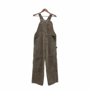 Carhartt カーハート ダック地 オーバーオール ワーク アメカジ ブラウン (メンズ 36×27相当) P2400 1円スタート