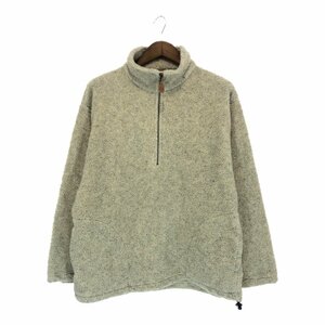 American Eagle アメリカンイーグル ハーフジップ フリース プルオーバー ジャケット ベージュ (メンズ L) P2667 1円スタート