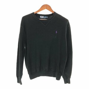 90年代 Polo by Ralph Lauren ポロ ラルフローレン ワンポイントロゴ コットン ニット セーター ブラック (メンズ M) P2766 1円スタート