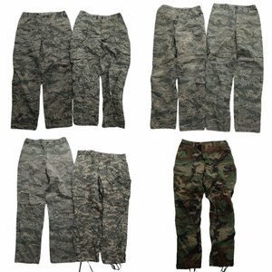 古着卸 まとめ売り フィールドパンツ 米軍実物 ミリタリー 7枚セット (メンズ M /L /34 ) ウッドランドカモ 柄MIX MR3642 1円スタート