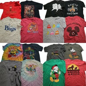 古着卸 まとめ売り キャラクター 半袖Tシャツ 16枚セット (メンズ L ) ディズニー パックマン トムとジェリー TS10 MR5360 1円スタート