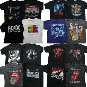 古着卸 まとめ売り 音楽・バンド 半袖Tシャツ 16枚セット (メンズ M /L ) ビートルズ ACDC TS19 MR5440 1円スタート