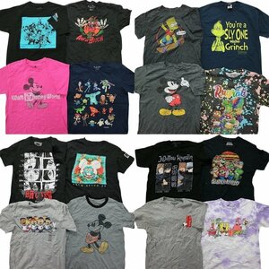 古着卸 まとめ売り キャラクター 半袖Tシャツ 16枚セット (メンズ S /M ) マリオ スヌーピー ディズニー TS10 MR5383 1円スタート