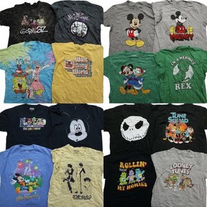 古着卸 まとめ売り キャラクター 半袖Tシャツ 16枚セット (メンズ XL ) マリオ カウボーイビバップ ディズニー TS10 MR5379 1円スタート