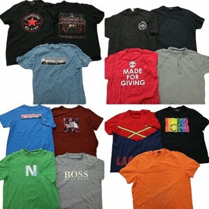 古着卸 まとめ売り ブランドMIX 半袖Tシャツ 14枚セット (メンズ L /XL ) ロゴ カラー系 TS28 MR5543 1円スタート