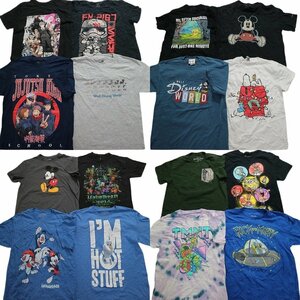 古着卸 まとめ売り アニメ・キャラクター 半袖Tシャツ 16枚セット (メンズ S /M ) 呪術廻戦 ディズニー TS16 MR4837 1円スタート