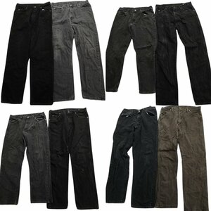 古着卸 まとめ売り Wrangler ラングラー パンツ 8枚セット (メンズ Ｗ36 /Ｗ35 ) ブラックデニム DP16-2 MR5985