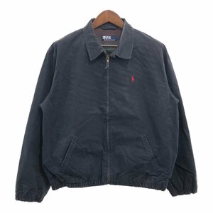 Polo by Ralph Lauren ポロ ラルフローレン ワンポイントロゴ スイングトップ ワンポイントロゴ ネイビー (メンズ L) 中古 古着 P7425