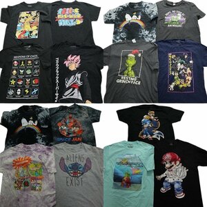 古着卸 まとめ売り キャラクター 半袖Tシャツ 15枚セット (メンズ L ) ヒロアカ スヌーピー TS10 MR6417