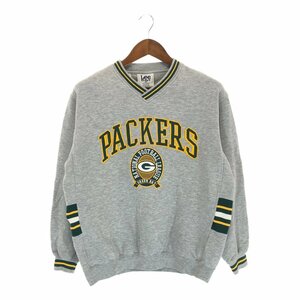 90年代 Lee SPORTS リー NFL グリーンベイ パッカーズ スウェット プロチーム Vネック グレー (メンズ M) P3281 1円スタート