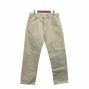 90年代 フランス製 Levi's リーバイス 501 ストレート カラー デニムパンツ ボトムス ユーロ アイボリー (メンズ 33/36) 中古 古着 P8207