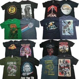 古着卸 まとめ売り 映画・ドラマ 半袖Tシャツ 16枚セット (メンズ S /M ) ジュラシックワールド スターウォーズ TS11 MR6190 1円スタート