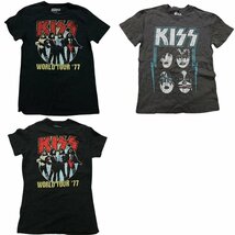 古着卸 まとめ売り 音楽・バンド 半袖Tシャツ 3枚セット (メンズ S ) キッス TS19 MR6297 1円スタート_画像1