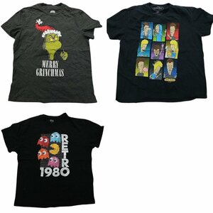 古着卸 まとめ売り キャラクター 半袖Tシャツ 3枚セット (メンズ XL ) グリーチー TS10 MR6081 1円スタート