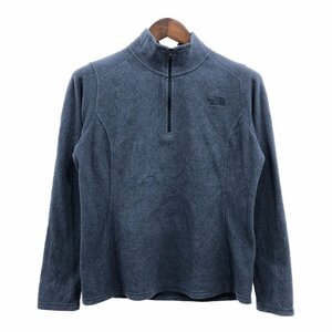 THE NORTH FACE ノースフェイス フリースジャケット アウトドア ハーフジップ ワンポイントロゴ ブルー (レディース M) 中古 古着 P8544