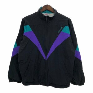 90年代 Reebok リーボック ナイロン ウィンドブレーカー ジャケット アウター スポーツ ブラック (メンズ XL相当) 中古 古着 P8524