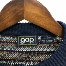 80年代 GAP ギャップ アクリル セーター トップス オールドギャップ ボーダー マルチカラー (メンズ L) 中古 古着 P8539_画像4