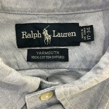 90年代 RALPH LAUREN ラルフローレン YARMOUTH ボタンダウン長袖シャツ トップス ブルー (メンズ 17) 中古 古着 P7972_画像5