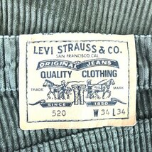 90年代 Levi's リーバイス 520 コーデュロイ パンツ グリーン (メンズ 34/34) P3313 1円スタート_画像4