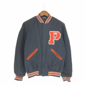 80年代 USA製 HOWE ATHLETIC APPAREL ウール アワード ジャケット カレッジ ブラック (メンズ 42) P3567 1円スタート