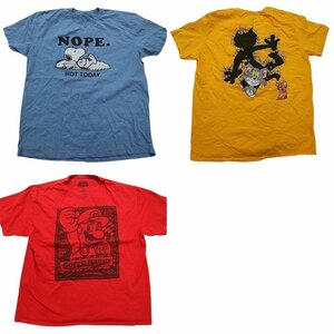 古着卸 まとめ売り キャラクター 半袖Tシャツ 3枚セット (メンズ XL ) トムとジェリー スヌーピー マリオ TS10 MR6088 1円スタート