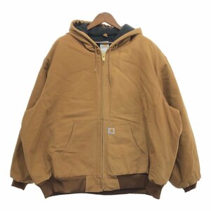 USA製 Carhartt カーハート アクティブジャケット アウター 大きいサイズ ワーク ベージュ (メンズ 4XL) 中古 古着 P8039