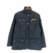 Barbour バブアー キルティングジャケット 刺繍 ユーロ ヨーロッパ古着 ブラック (レディース 12) P3961 1円スタート_画像1