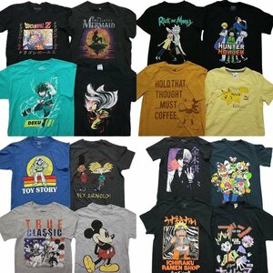 古着卸 まとめ売り キャラクター 半袖Tシャツ 16枚セット (メンズ S /M ) ドラゴンボール ナルト マリオ TS10 MR6423 1円スタート