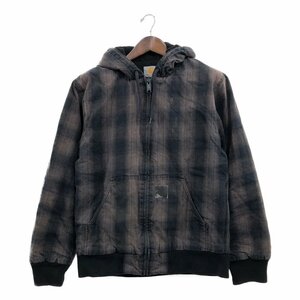 Carhartt カーハート アクティブパーカージャケット アウター ワーク チェック グレー (メンズ M) 中古 古着 P8336