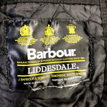 80年代 イングランド製 Barbour バブアー LIODDESDALE キルティングジャケット 刺繍 ユーロ ブラック (メンズ L) P4120 1円スタート_画像5