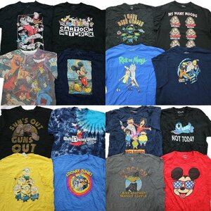 古着卸 まとめ売り キャラクター 半袖Tシャツ 16枚セット (メンズ 2XL /3XL /4XL ) ポケモン ミニオン TS10 MR7128